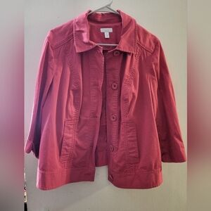 CHARTER CLUB Women's Red Button-Up Jacket